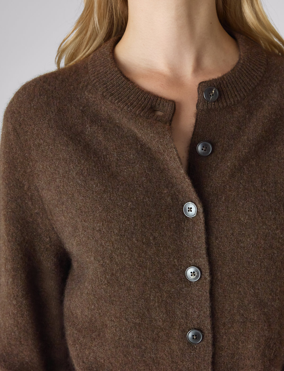 Jura Cardigan: Yak Wool, Chocolate