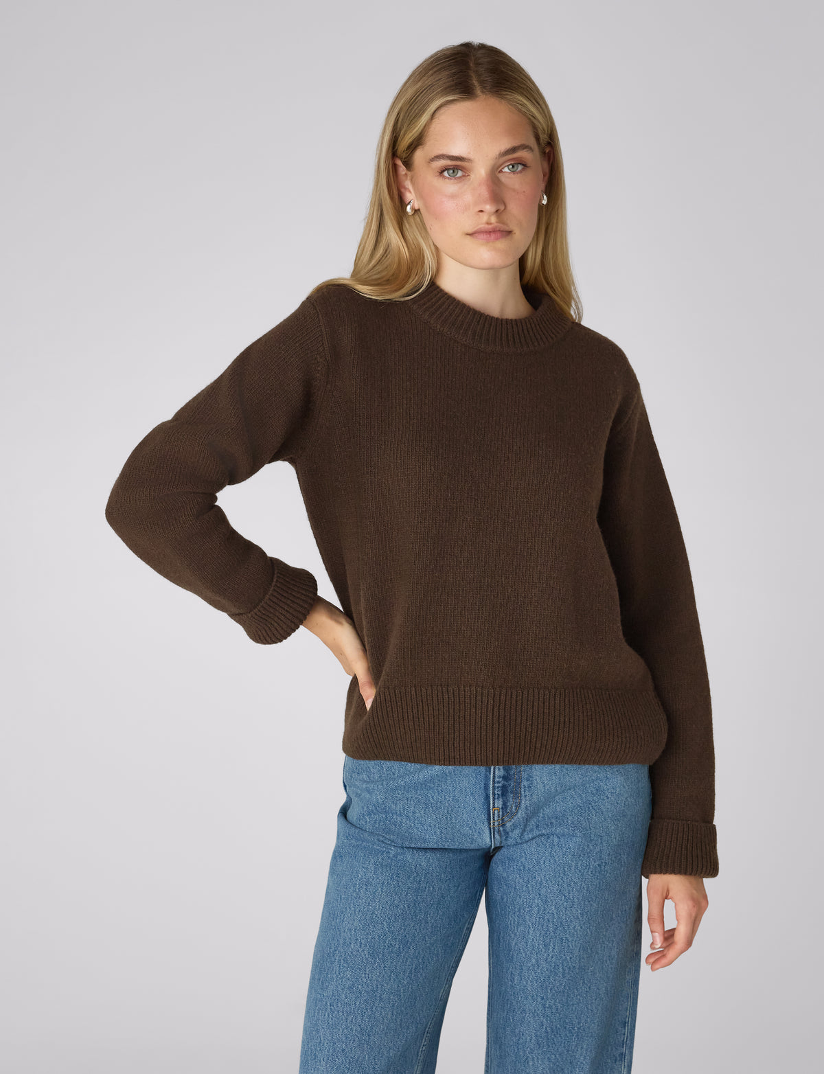 Devon Jumper: Wool, Chocolate