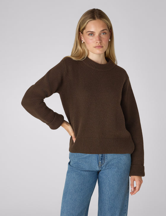 Devon Jumper: Wool, Chocolate