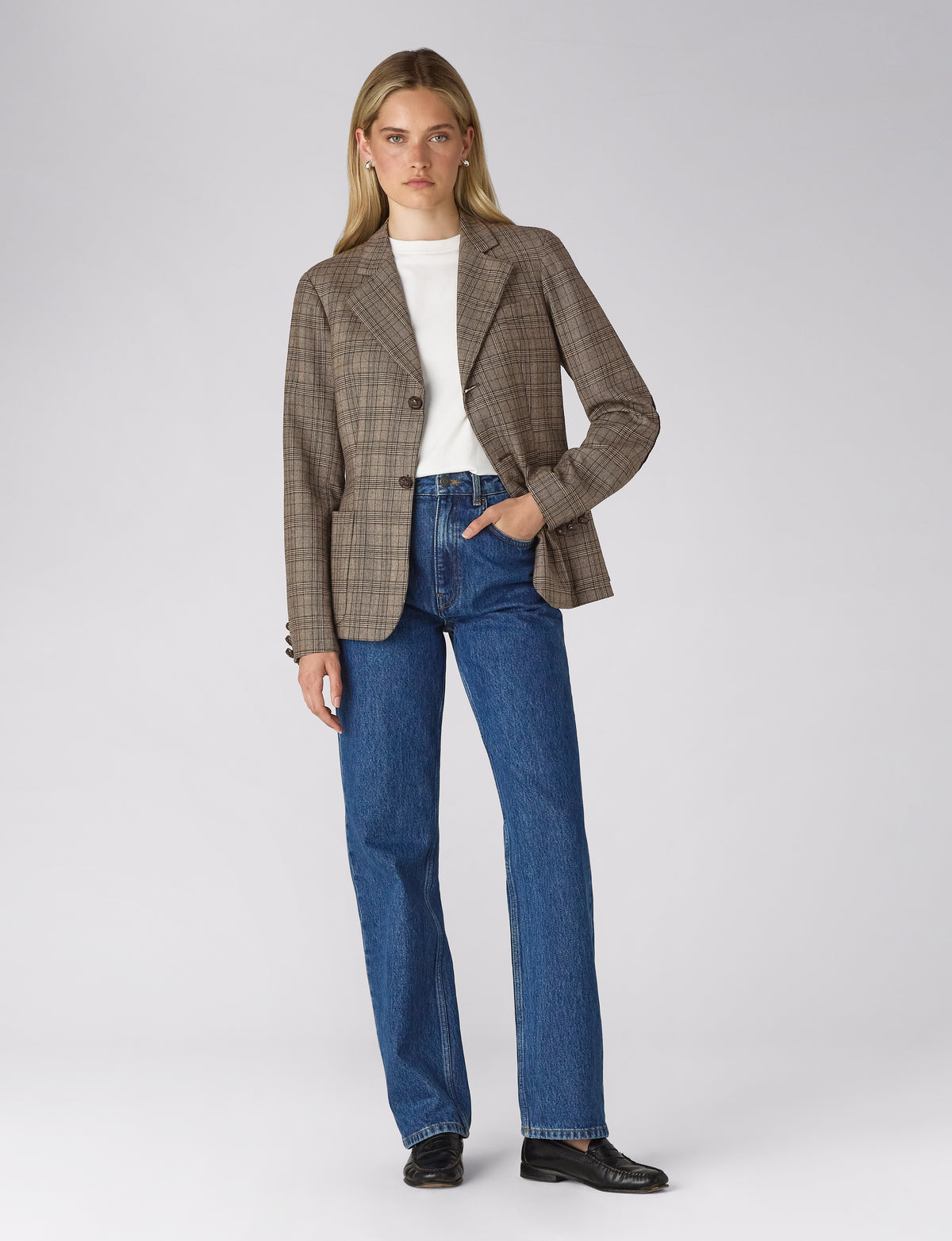 Eventing Jacket: Wool, Light Brown Check