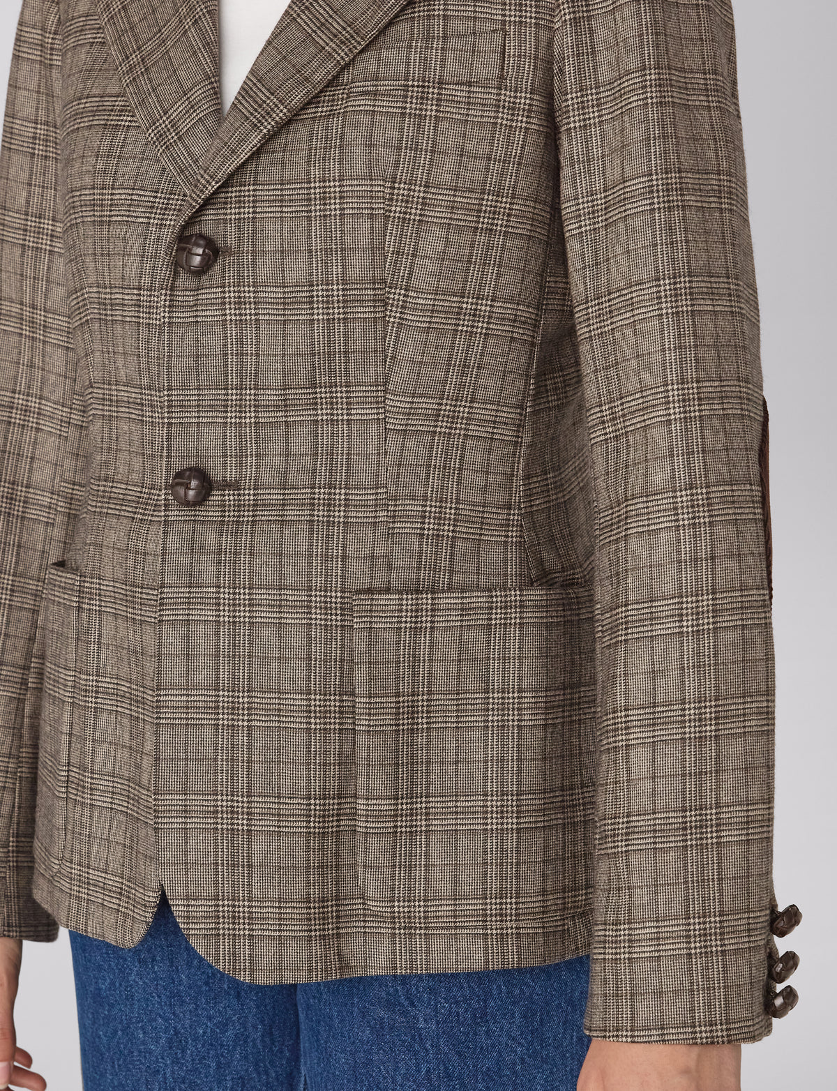 Eventing Jacket: Wool, Light Brown Check