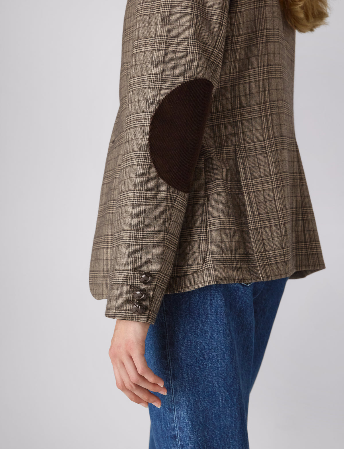 Eventing Jacket: Wool, Light Brown Check