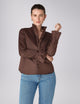 Kew Blouse: Poplin Cotton, Chocolate