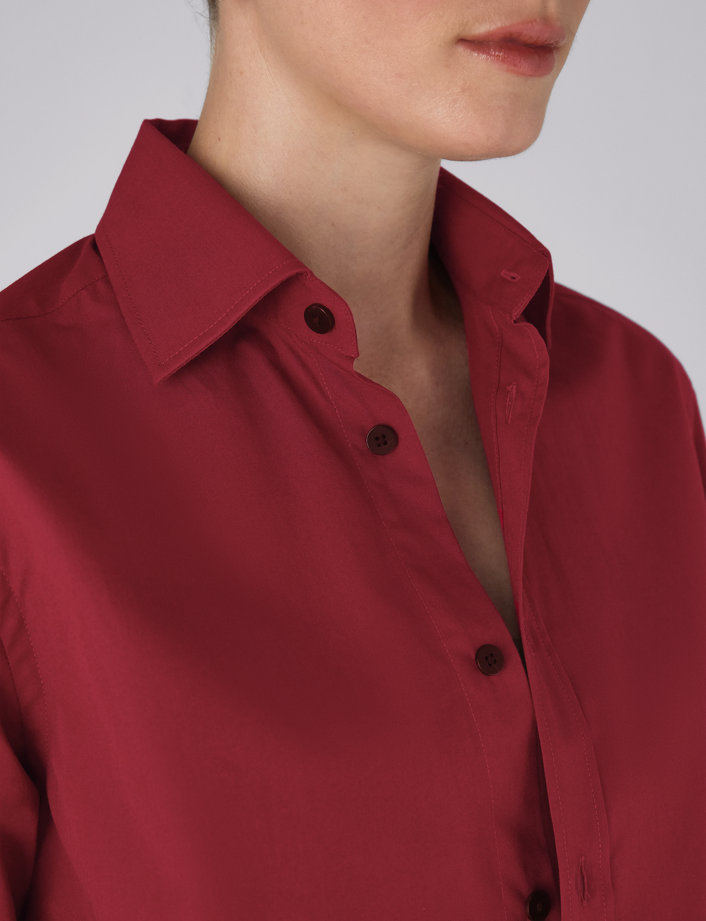 The Boyfriend: Fine Poplin, Burgundy