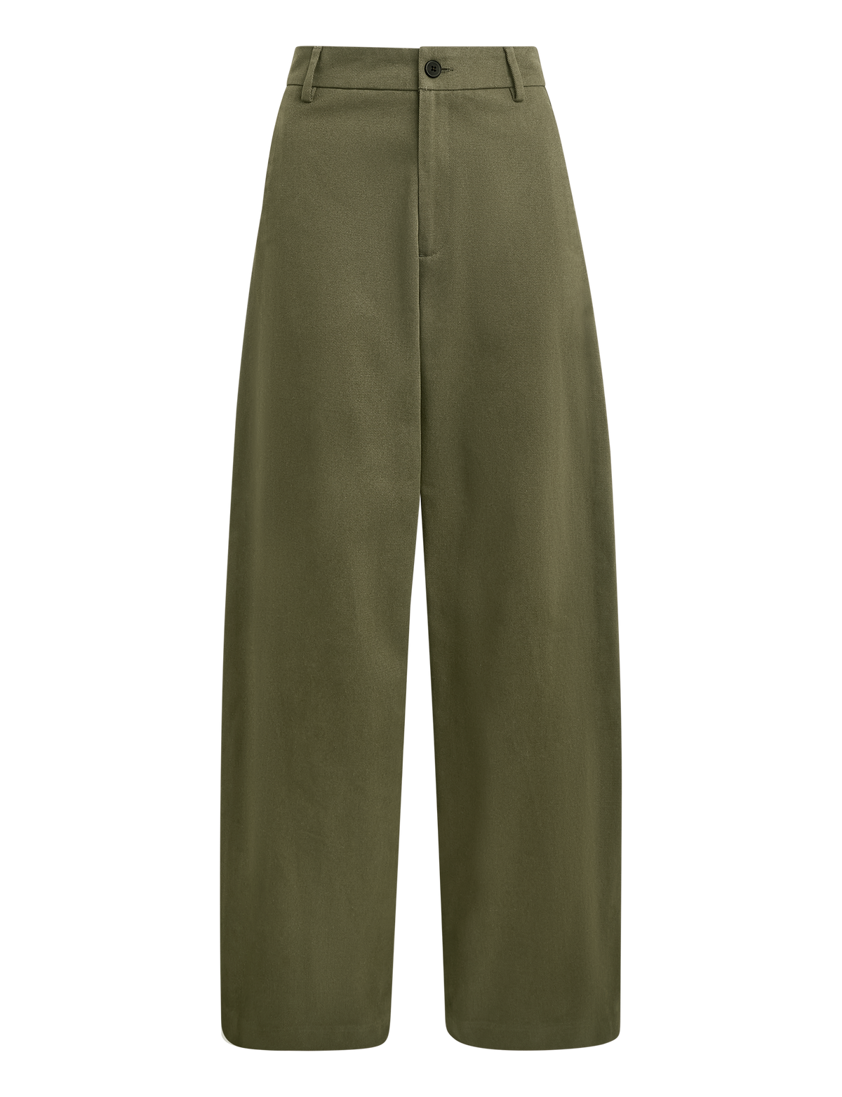 Alba Trouser: Cotton Twill, Khaki