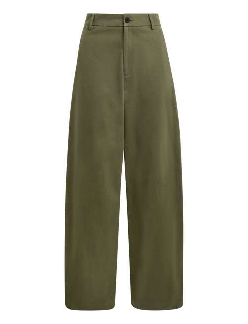 Alba Trouser: Cotton Twill, Khaki