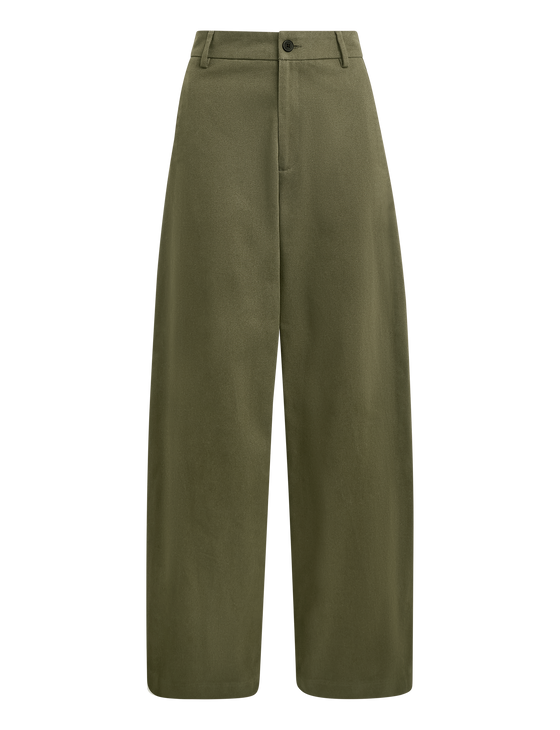Alba Trouser: Cotton Twill, Khaki