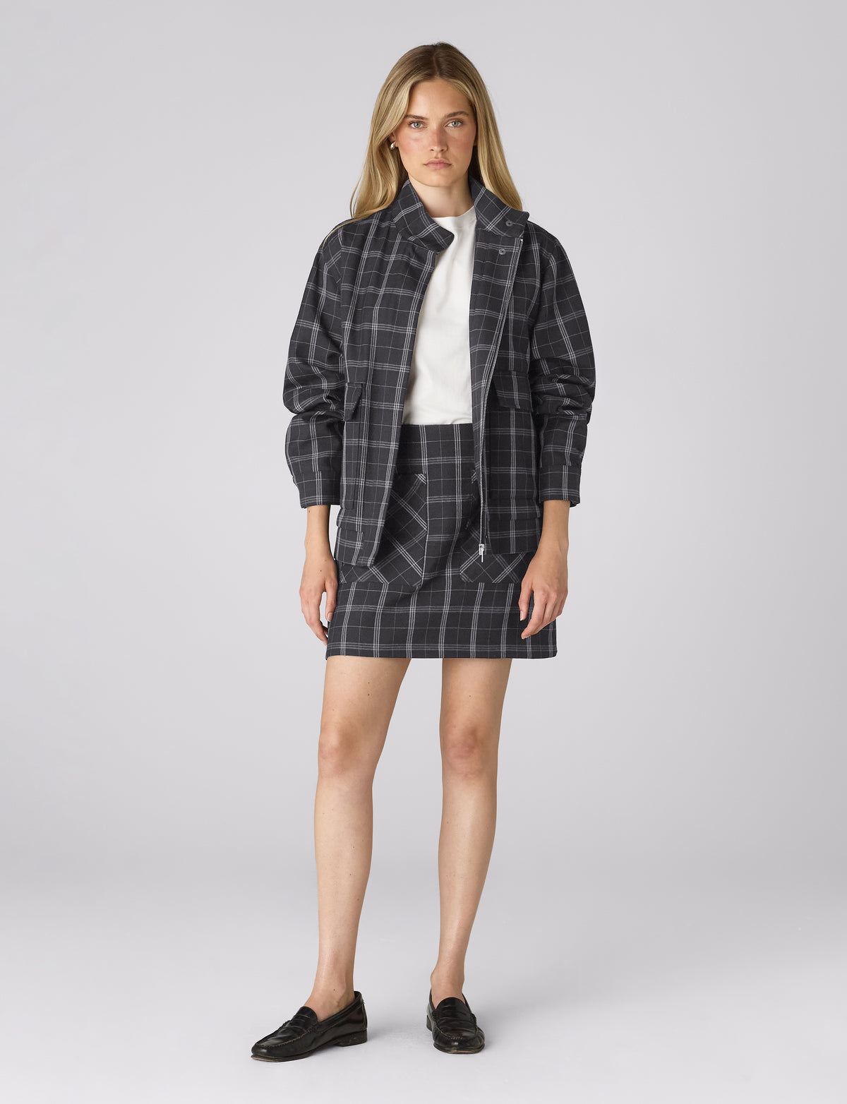 Balmoral Bomber Jacket: Wool, Navy Check