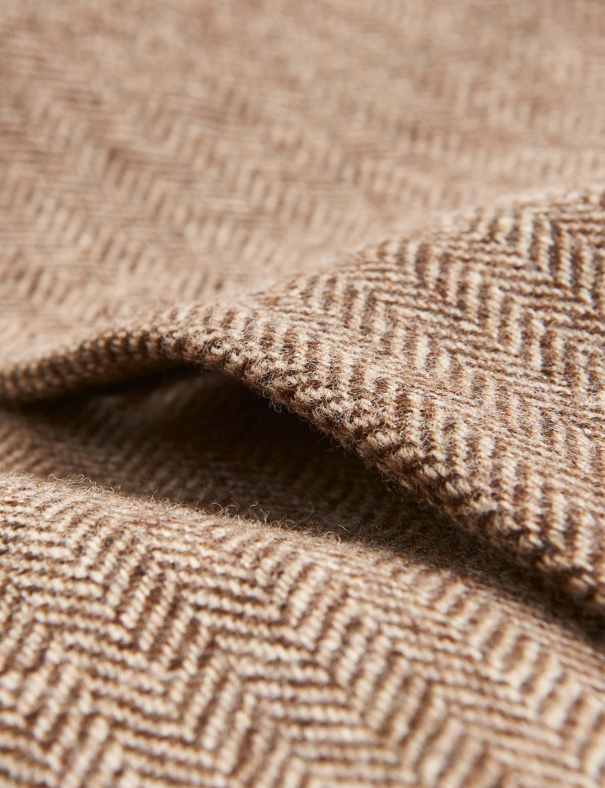 Hacking Jacket: Wool, Light Brown Herringbone