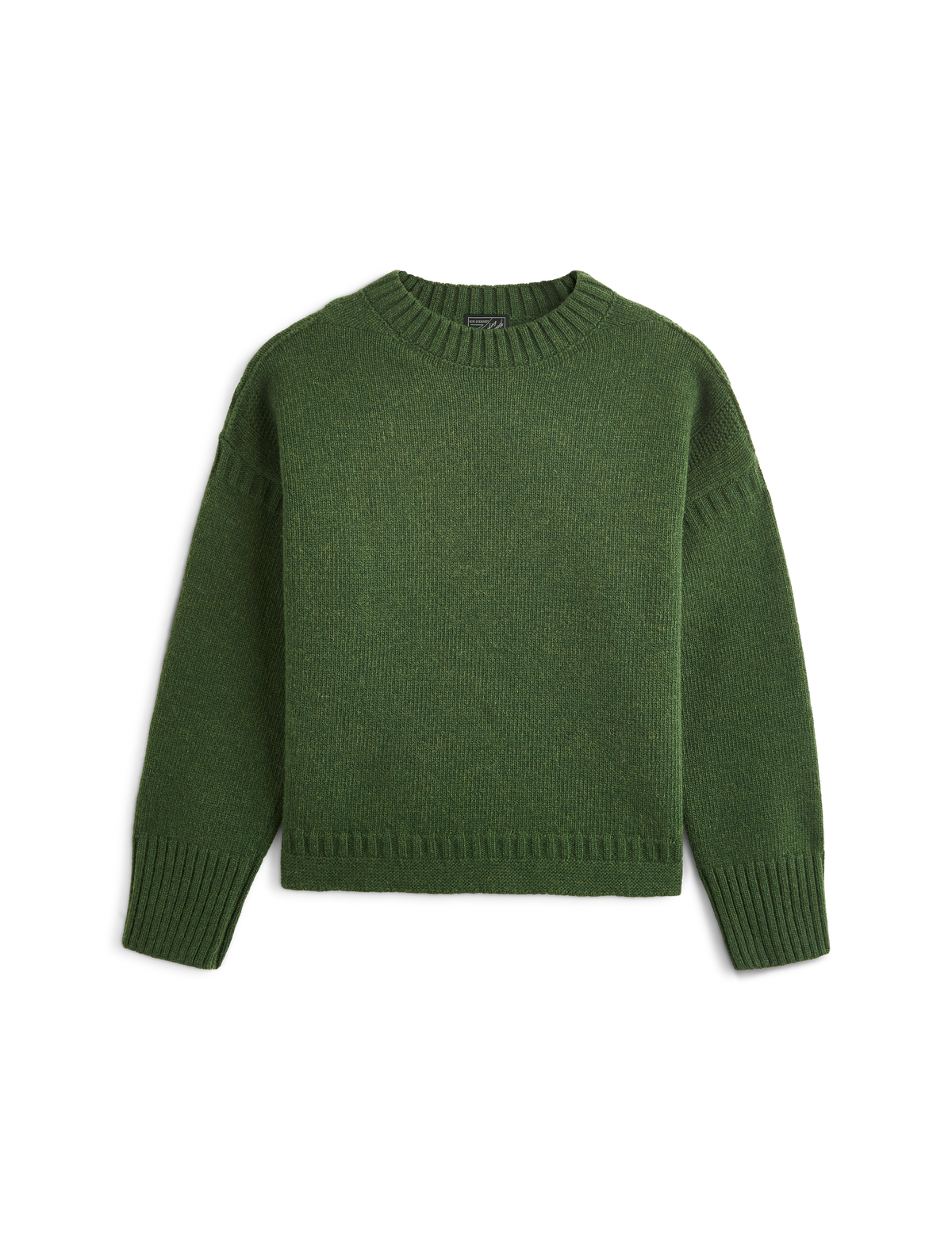 Mini Guernsey Jumper: Wool, Bottle Green