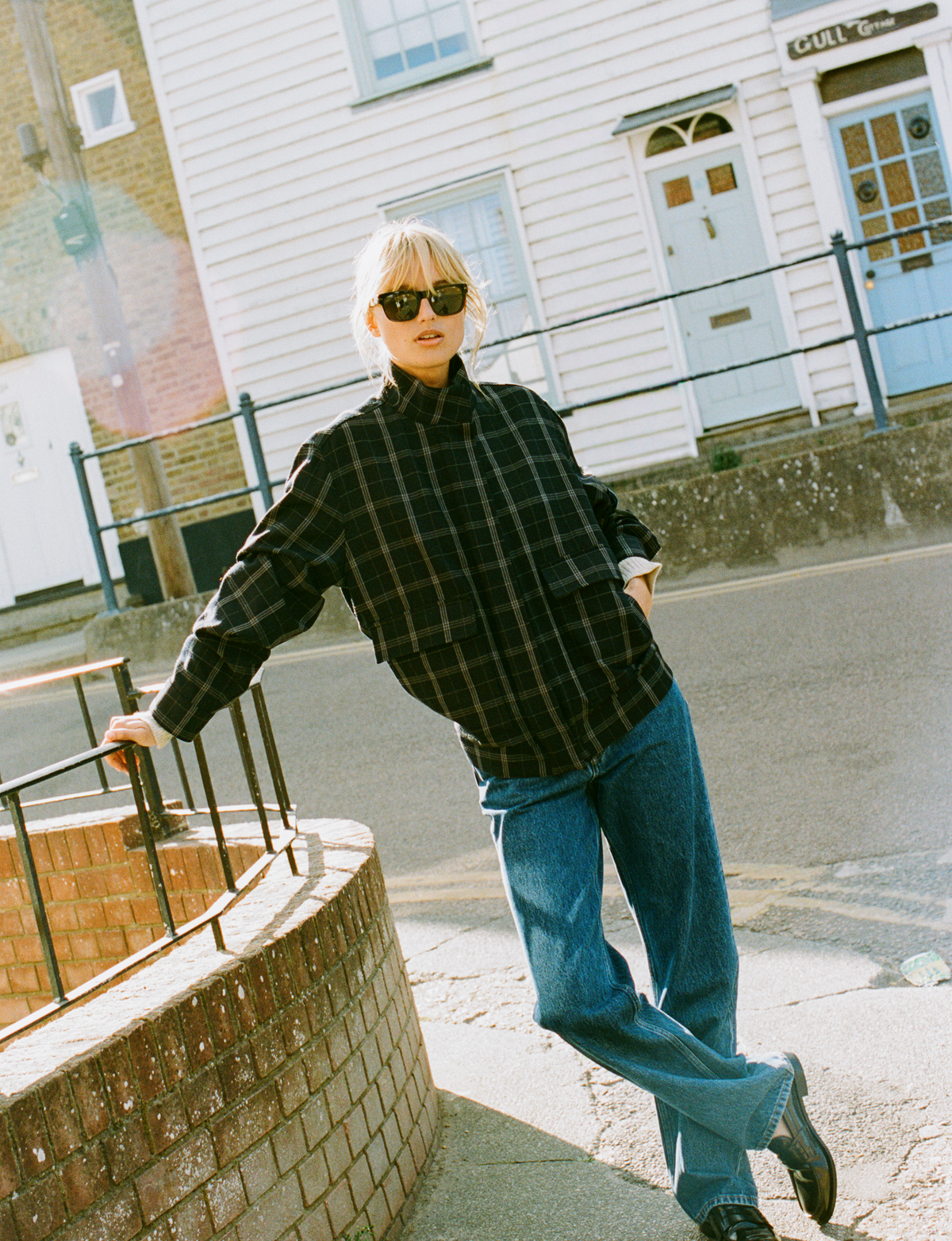 Balmoral Bomber Jacket: Wool, Navy Check