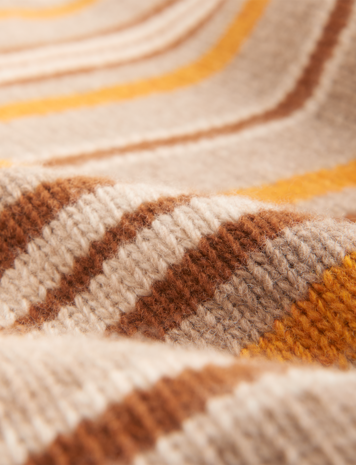 Devon Jumper: Wool, Yellow and Tobacco Stripe