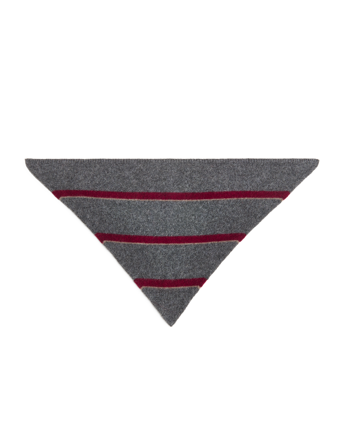 Small Triangle Scarf: Yak Wool, Grey Stripe