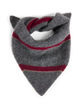 Small Triangle Scarf: Yak Wool, Grey Stripe