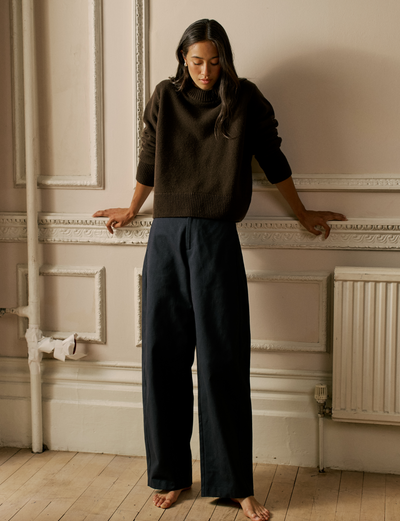 Devon Jumper: Wool, Chocolate