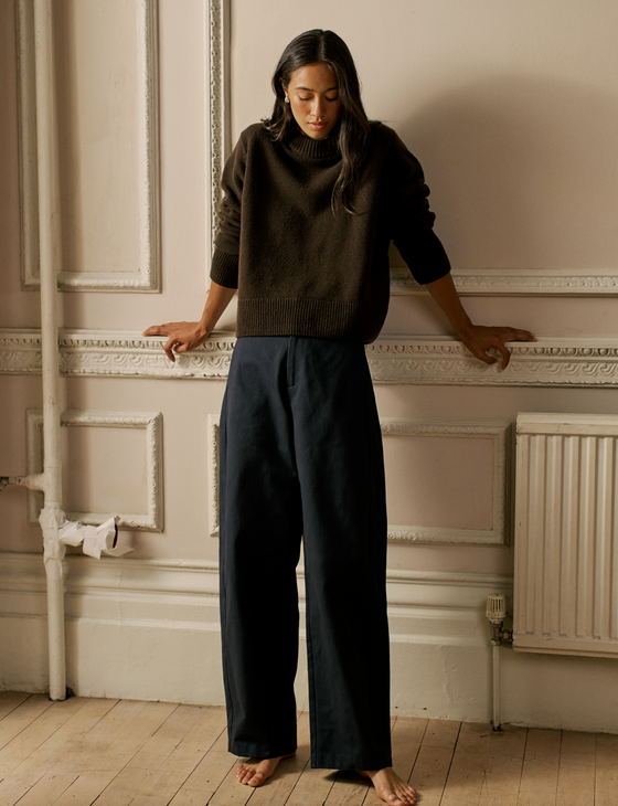 Devon Jumper: Wool, Chocolate