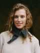 Small Triangle Scarf: Yak Wool, Grey Stripe