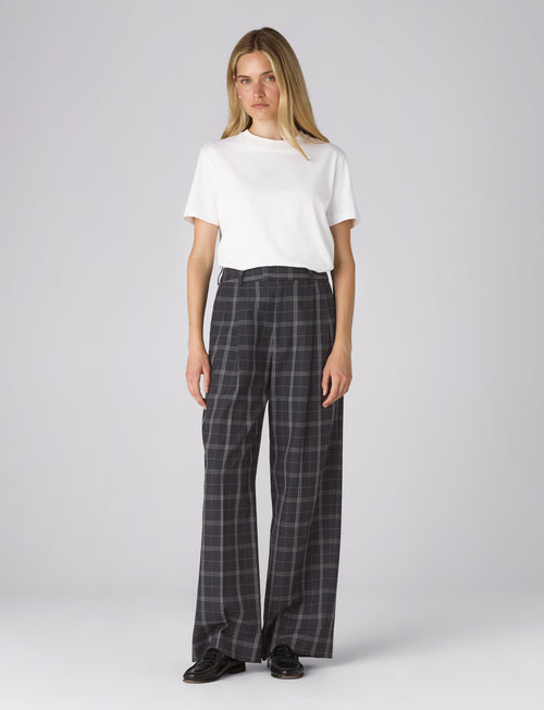 Rampling Trouser: Wool, Navy Check