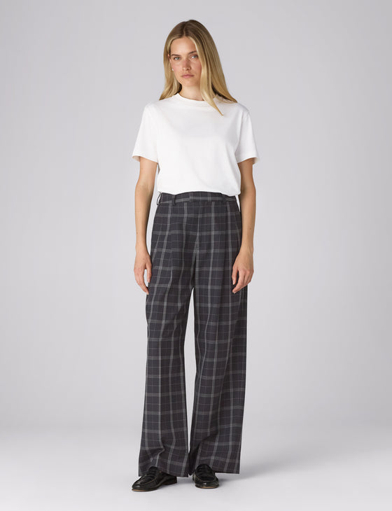 Rampling Trouser: Wool, Navy Check