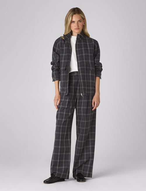 Rampling Trouser: Wool, Navy Check