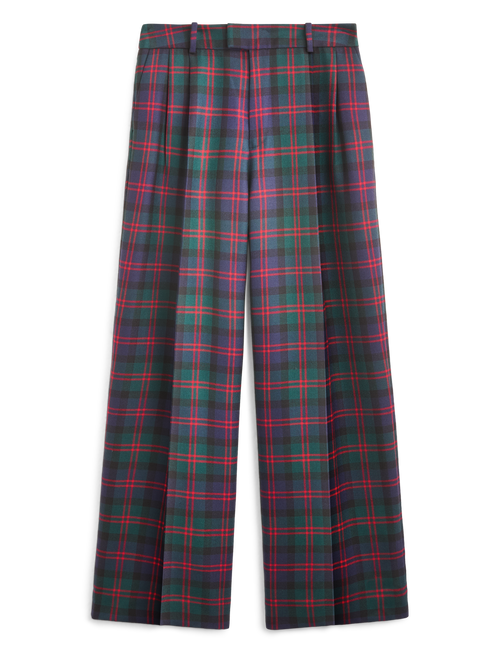 Rampling Trouser: Wool, Navy and Red Tartan