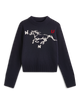 Rosette Jumper: Wool, Navy