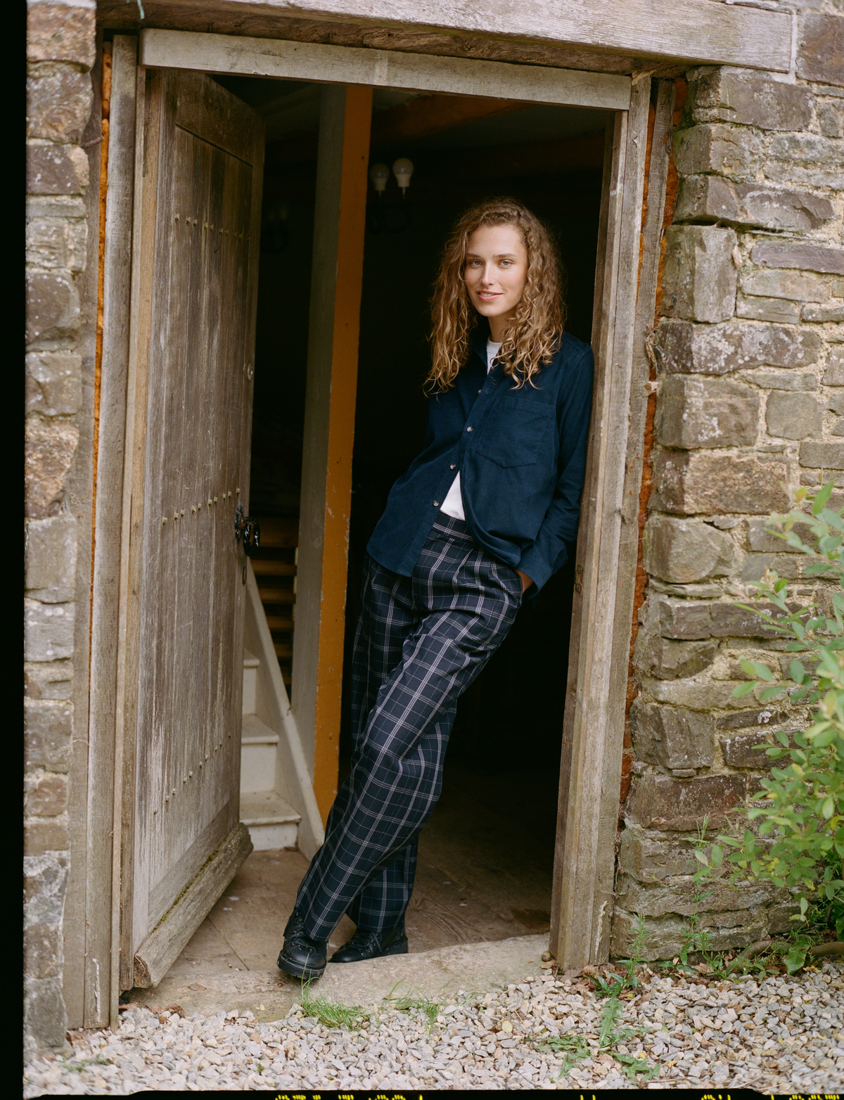 Rampling Trouser: Wool, Navy Check