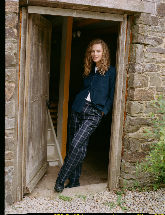 Rampling Trouser: Wool, Navy Check