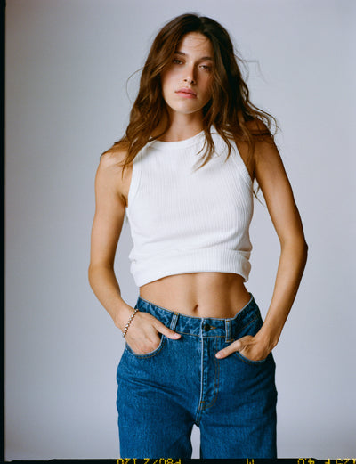 Carnaby Tank: Cotton Textured Rib, Off-White