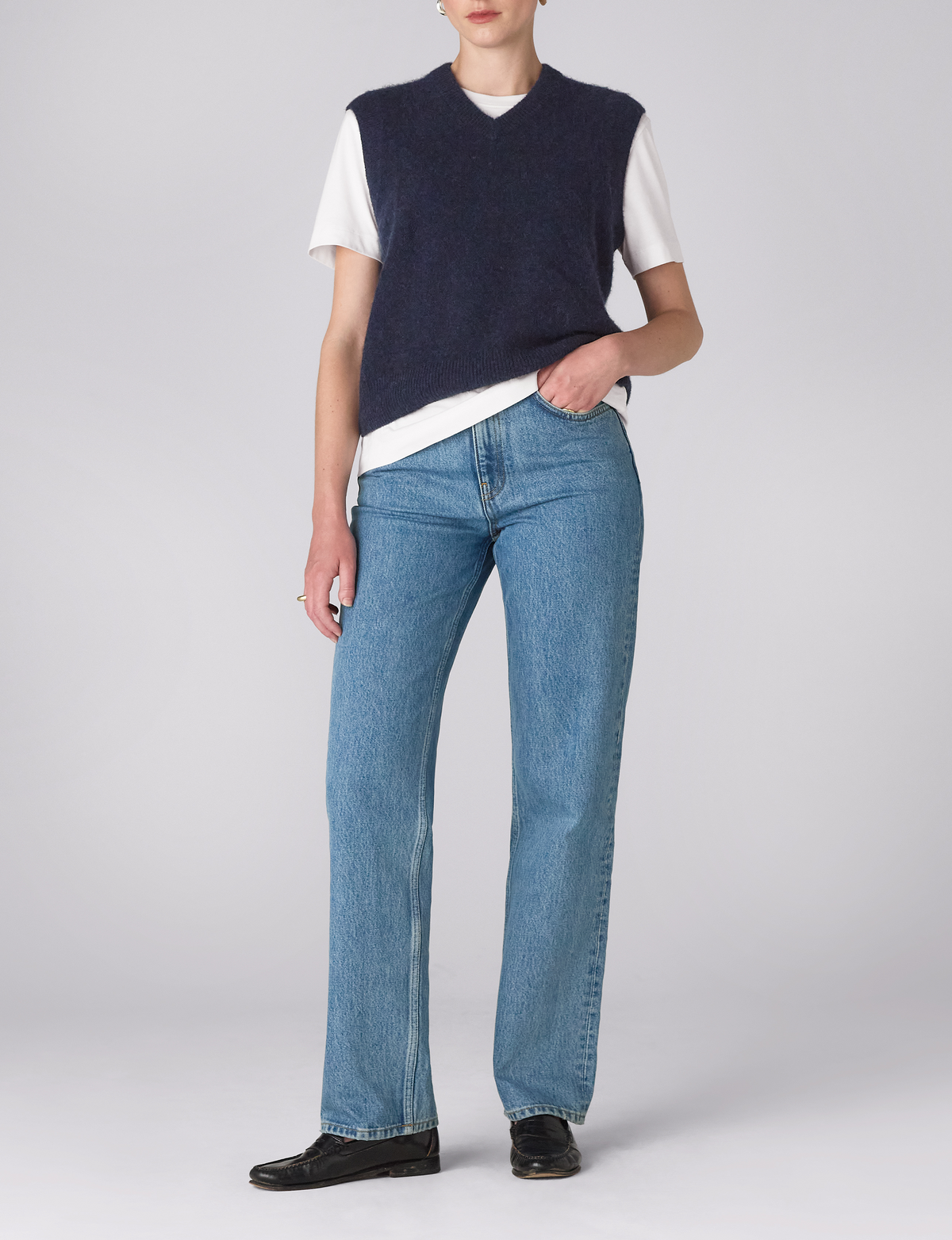 Oban Vest: Yak Wool, Navy