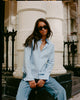 Kew Blouse: Fine Poplin, Sky Blue