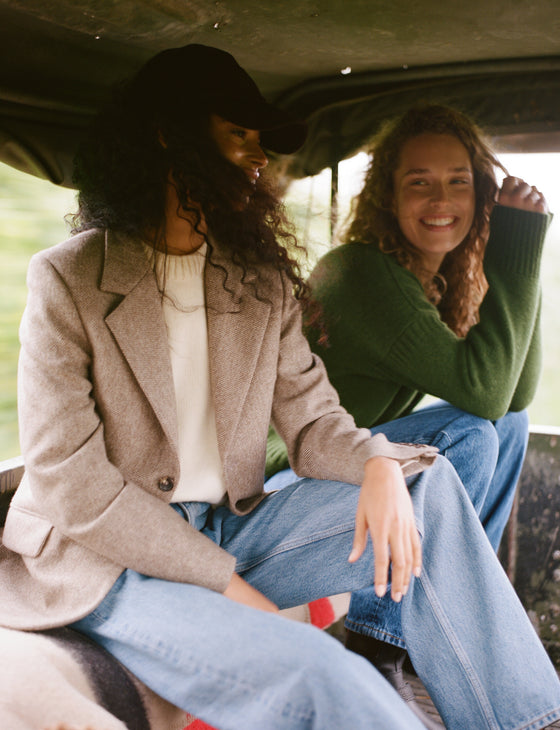Mini Guernsey Jumper: Wool, Bottle Green