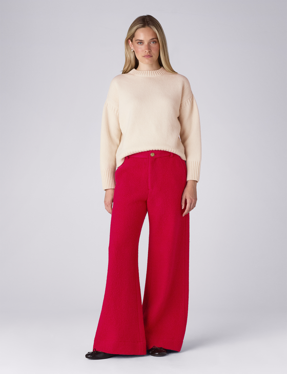 Juno Trousers: Boiled Wool, Red