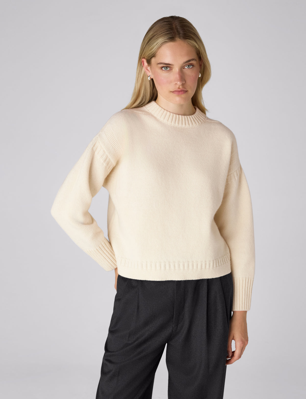 Mini Guernsey Jumper: Wool, Ivory