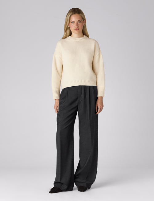 Mini Guernsey Jumper: Wool, Ivory