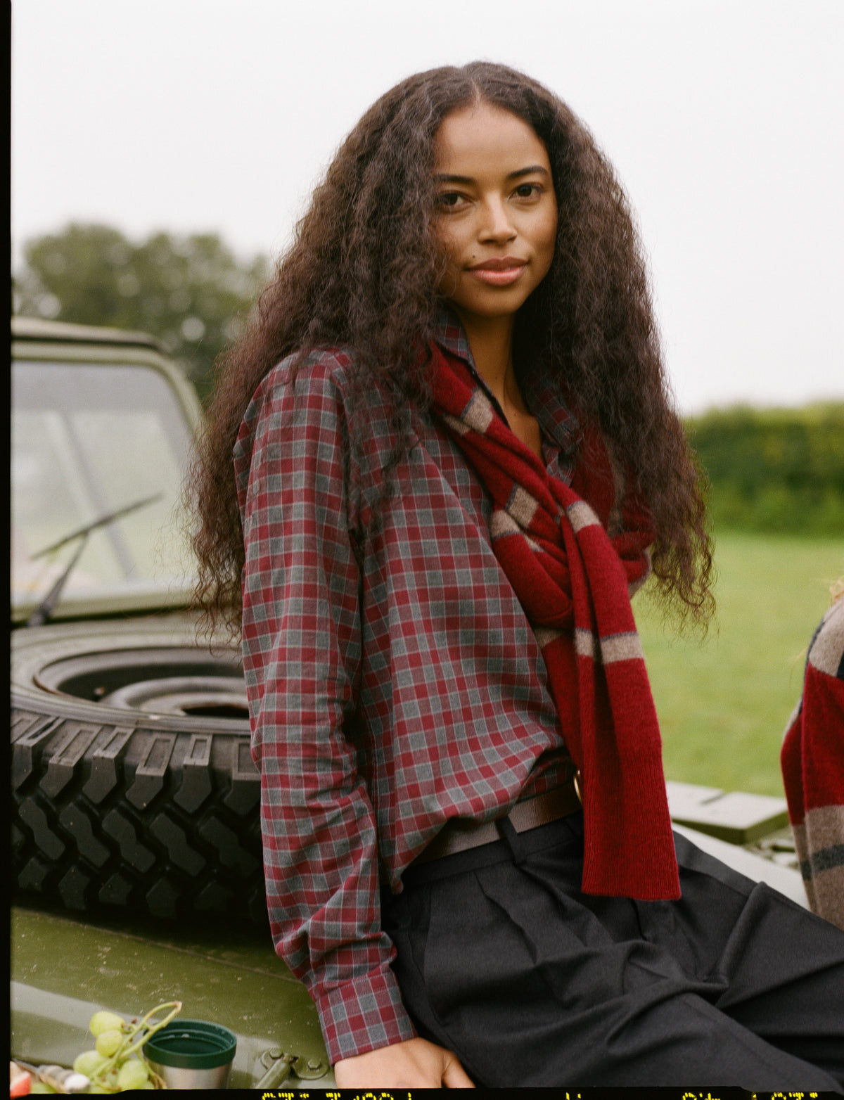 The Classic: Fine Brushed, Grey and Burgundy Check