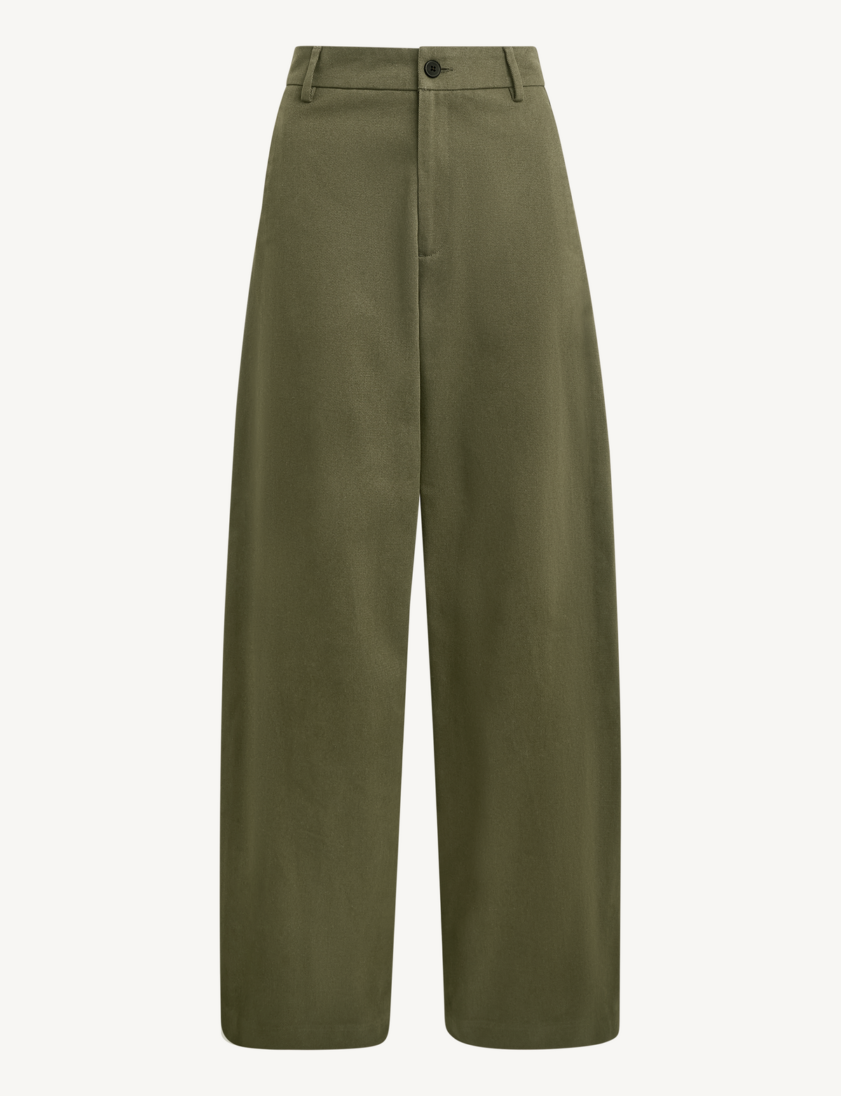 Alba Trouser: Cotton Twill, Khaki