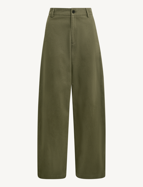 Alba Trouser: Cotton Twill, Khaki