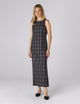 Birley Dress: Wool, Navy Check