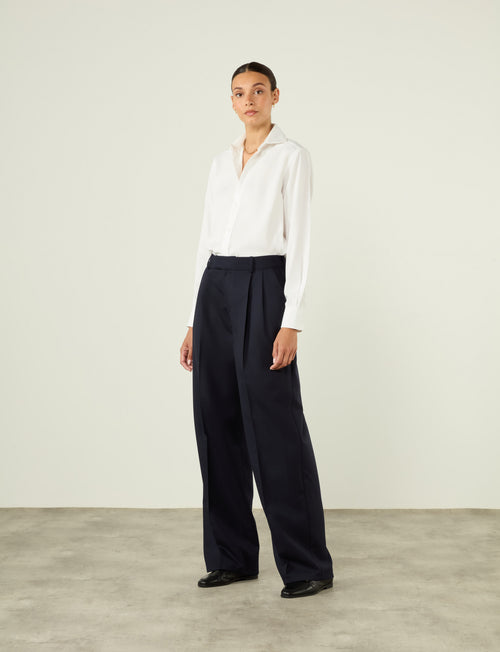 Rampling Trouser: Wool, Navy