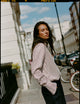 The Boyfriend Exaggerated Cuff: TENCEL™ Lyocell, Burgundy Double Stripe