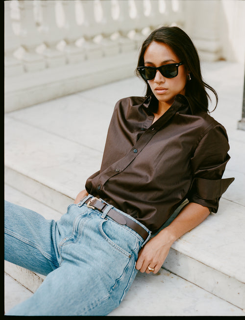 The Boyfriend: Fine Poplin, Chocolate