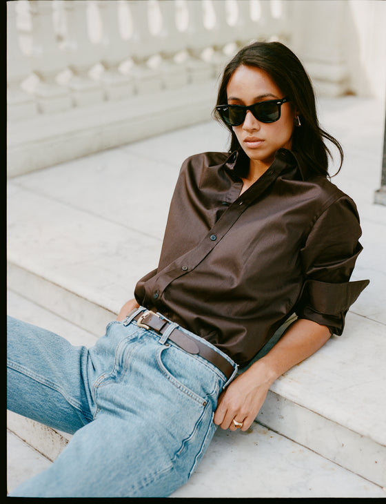 The Boyfriend: Fine Poplin, Chocolate
