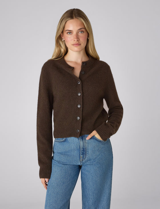 Jura Cardigan: Yak Wool, Chocolate