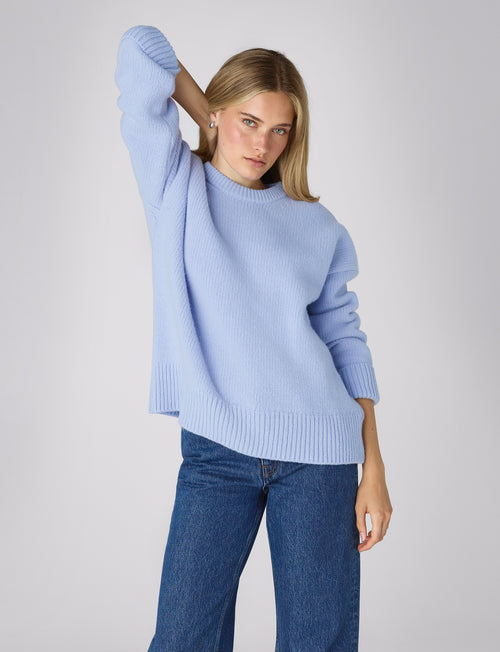 Cornwall Jumper: Wool, Icy Blue