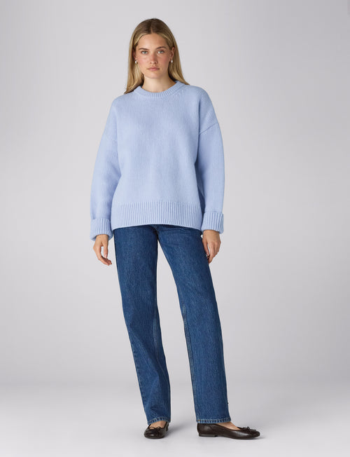 Cornwall Jumper: Wool, Icy Blue