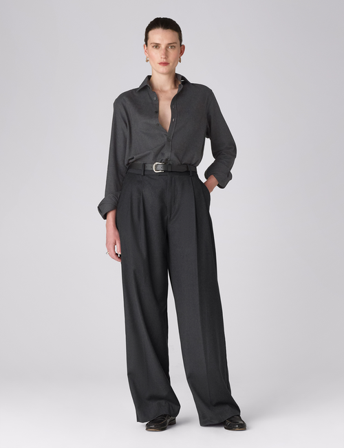 Rampling Trouser: Wool, Dark Grey