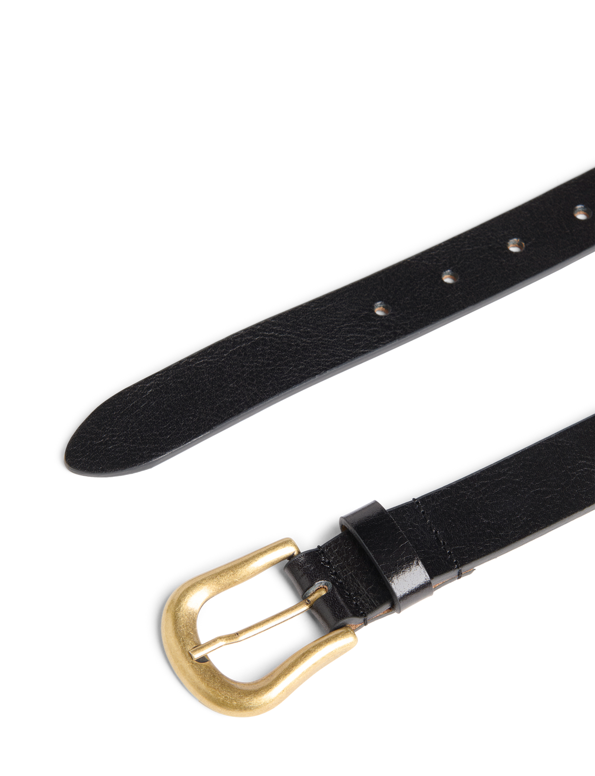 The Belt: Patent Leather, Black with Antique Gold