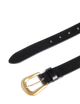 The Belt: Patent Leather, Black with Antique Gold