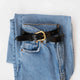 The Belt: Patent Leather, Black with Antique Gold